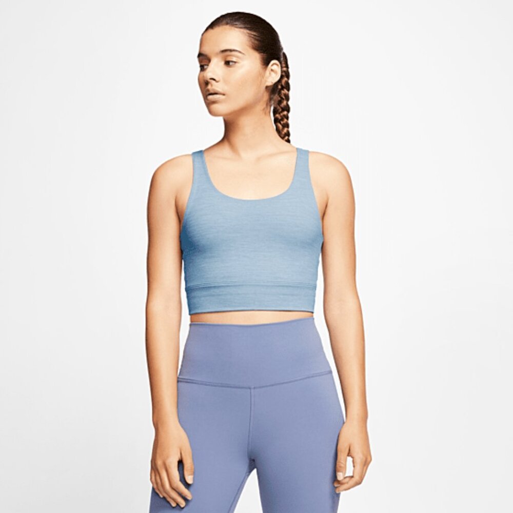 Nike Yoga Luxe Women's Infinalon Crop Top Size S (4–6) Light Blue